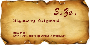 Styaszny Zsigmond névjegykártya